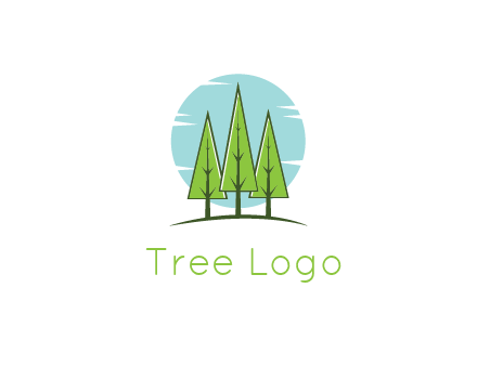circle behind trees