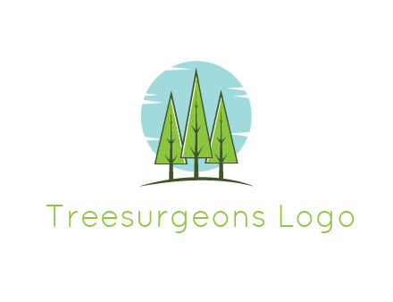circle behind trees