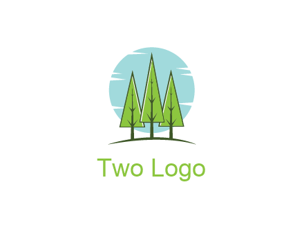 circle behind trees