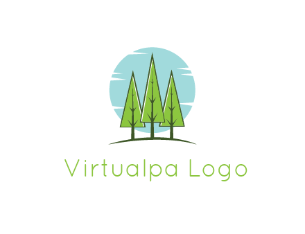circle behind trees