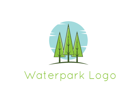 circle behind trees