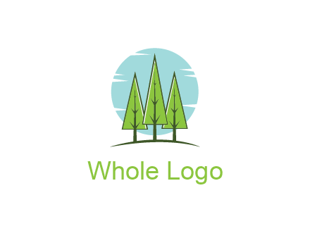 circle behind trees