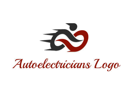 loop with circle forming abstract motorbike