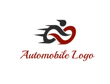loop with circle forming abstract motorbike