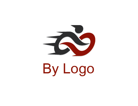 loop with circle forming abstract motorbike
