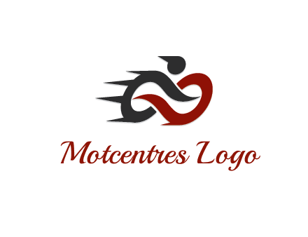 loop with circle forming abstract motorbike