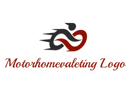 loop with circle forming abstract motorbike