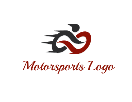 loop with circle forming abstract motorbike