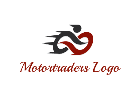 loop with circle forming abstract motorbike