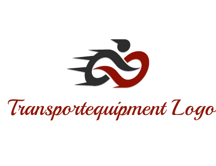 loop with circle forming abstract motorbike
