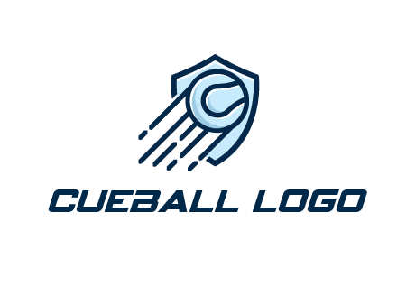 shield behind ball with lines