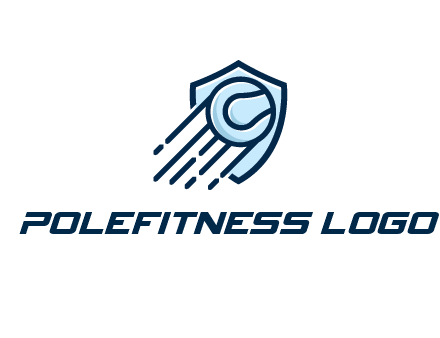 shield behind ball with lines