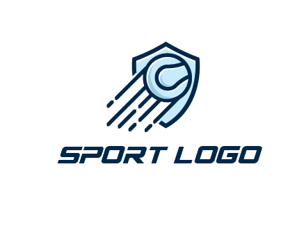 shield behind ball with lines