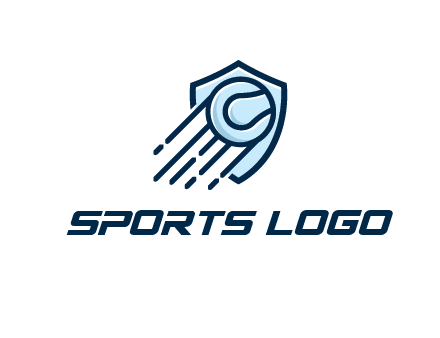 shield behind ball with lines