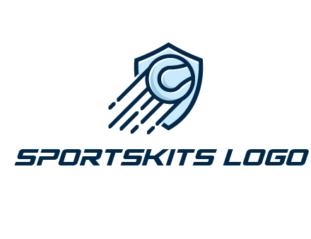 shield behind ball with lines