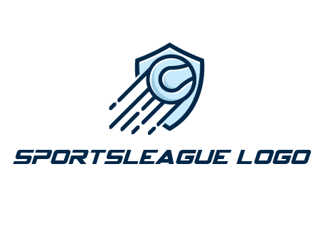 shield behind ball with lines