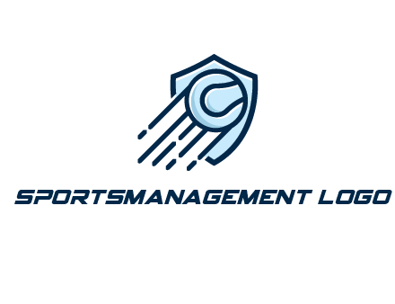 shield behind ball with lines