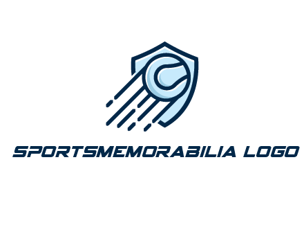 shield behind ball with lines