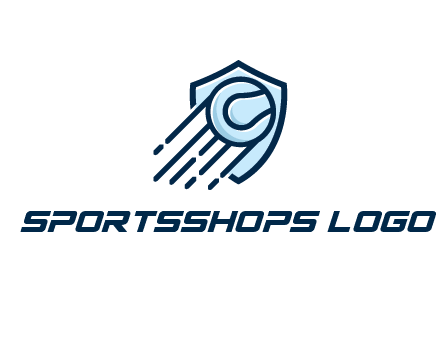 shield behind ball with lines