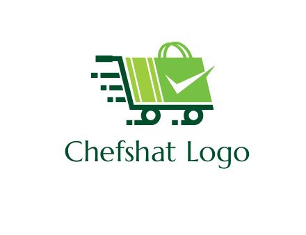 shopping cart with negative spacing check in shopping bag