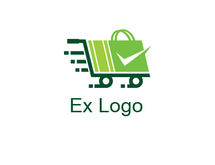 shopping cart with negative spacing check in shopping bag