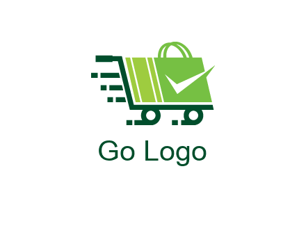 shopping cart with negative spacing check in shopping bag