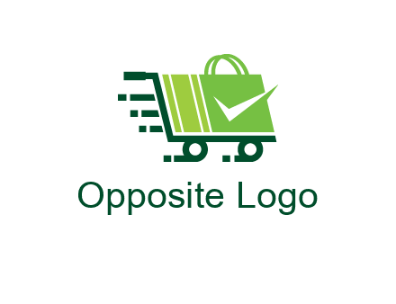 shopping cart with negative spacing check in shopping bag