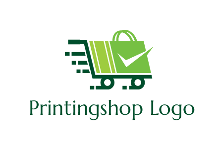 shopping cart with negative spacing check in shopping bag