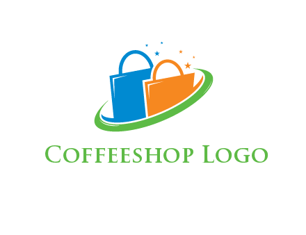 shopping bags with swoosh and stars
