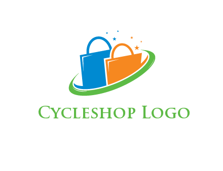 shopping bags with swoosh and stars