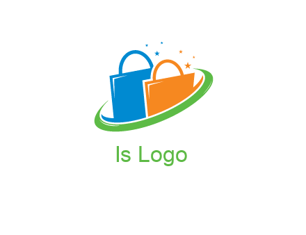 shopping bags with swoosh and stars