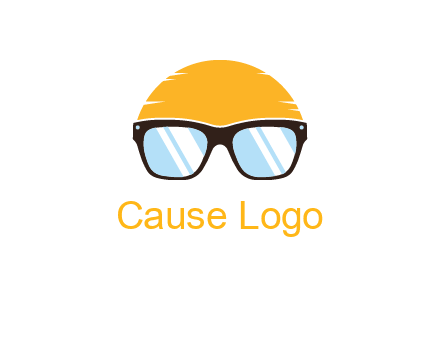sun behind sunglasses