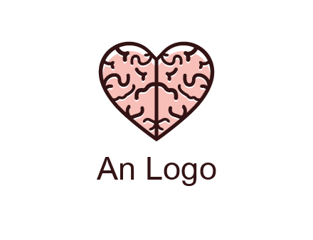line art heart looking like brain