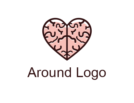 line art heart looking like brain