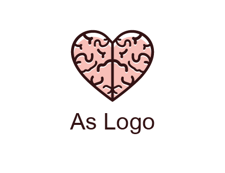 line art heart looking like brain