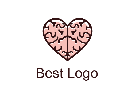 line art heart looking like brain