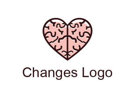 line art heart looking like brain