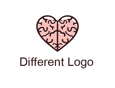 line art heart looking like brain