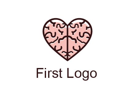 line art heart looking like brain