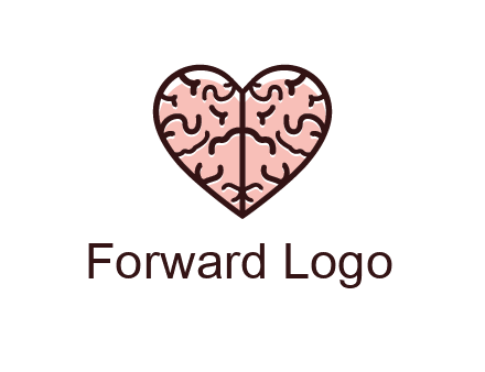 line art heart looking like brain