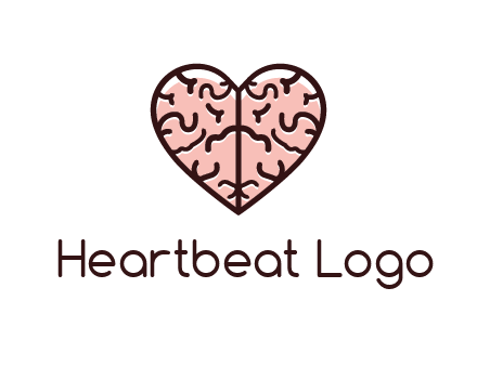 line art heart looking like brain
