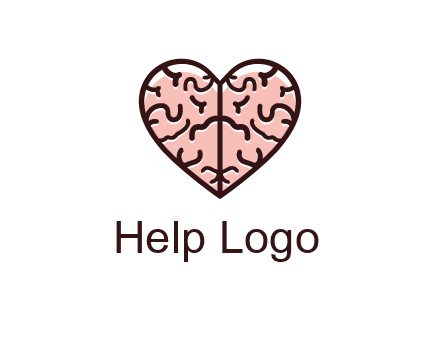 line art heart looking like brain