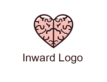 line art heart looking like brain