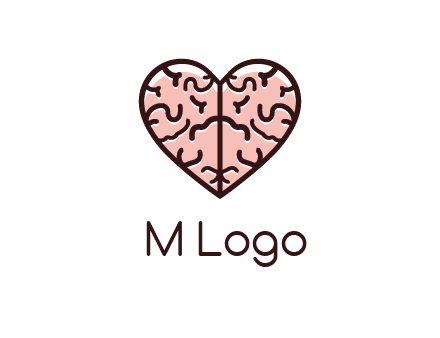 line art heart looking like brain