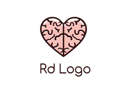 line art heart looking like brain
