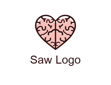 line art heart looking like brain