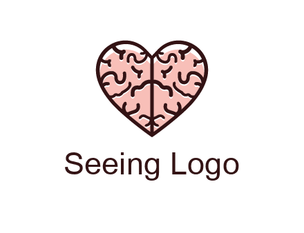 line art heart looking like brain