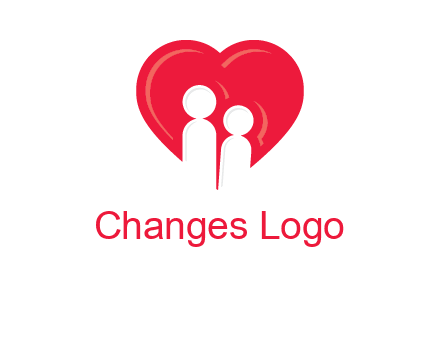 children in heart icon