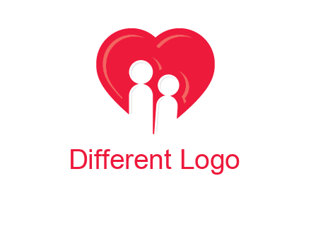 children in heart icon
