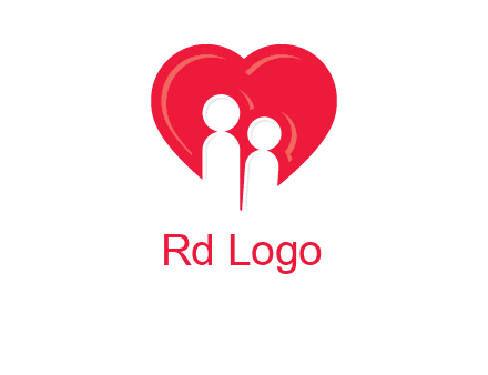 children in heart icon